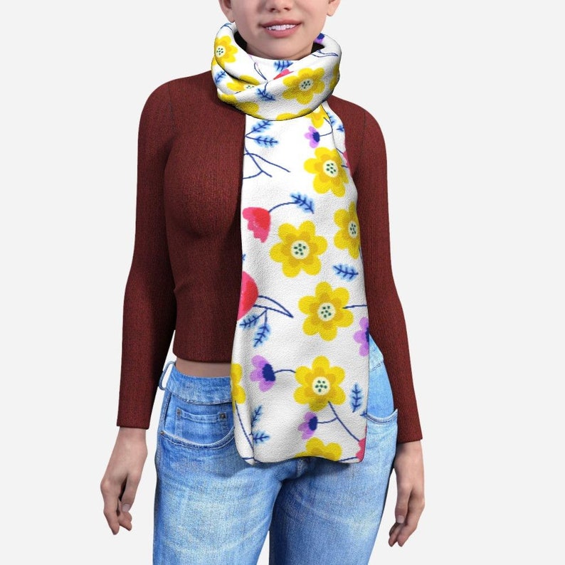 Yellow Flowers Blanket Scarf