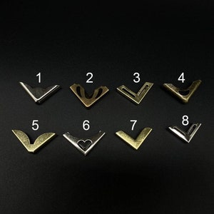 Decorative corner brackets, Book metal corners, Jewelry box corner, Old book corner protector, Small Corner clamp, decorative elements