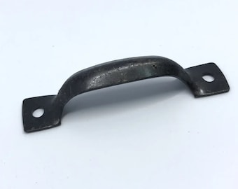 Black Iron Cabinet Pull Handle, Vintage Drawer Hardware for Kitchen Cabinets, Dressers and Furniture Restoration 52x10 mm