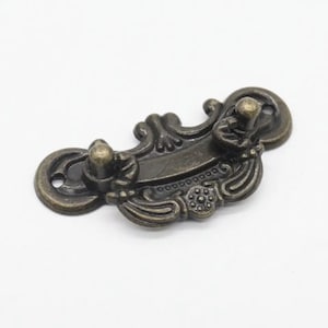 Ensemble de 5 poignées en bronze vieilli, Poignées de meubles, Poignée de tiroir, Boutons de tiroir de cuisine, Poignées 60 x 30 mm