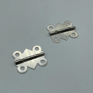 Set of 5 Decorative hinges for small boxes, hardware for jewelry boxes, old style door hinges, antique hardware, furniture hinge, 25х20mm