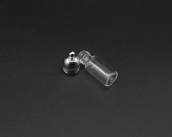 Glazen flessen met kurken, ambachtelijke fles, Mini flesjes, Kleine glazen flesjes, Miniatuur flesjes, Flessen voor kruiden, Kleine flesjes 11х28 mm 1 ml