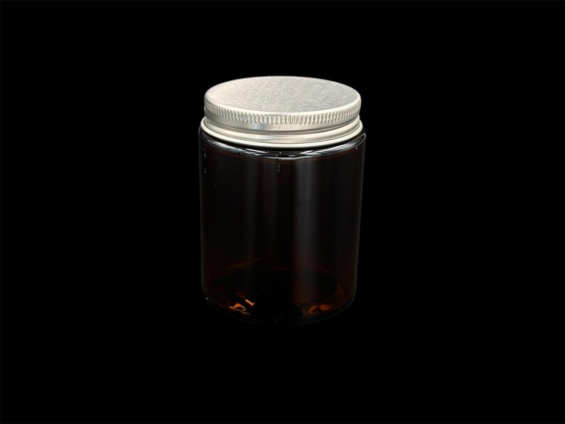 Jar in Amber Glass With Aluminum Lid 81 X 62mm / 140 Ml, Small Glass