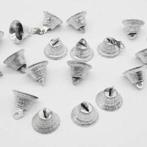 Antique christmas mini silver bells, Christmas decor, Christmas gift, Unique home decor, Metal mini bells, Decorative bells 22 mm