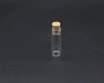 Kleine glazen flesjes, Glazen flesjes met kurk, ambachtelijke fles, Mini flesjes, Mini flesjes, Flessen voor kruiden, Kleine flesjes 11х32 mm 2 ml