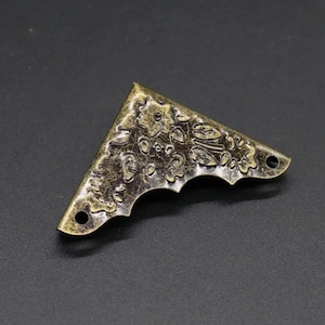 Set of 5 Antique Overhead metal corners 36х36 mm, Decorative corner, Bronze Corner protector
