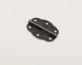 Bisagra decorativa, juego de 5, bisagra para joyero, mini bisagra de metal, bisagras de bronce, bisagras decorativas para joyero, bisagras con forma 30х20mm.