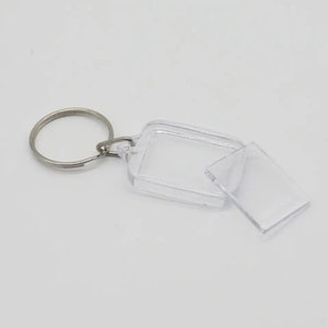Clear and Customizable Acrylic Keychain Rectangle Blanks - 26x37 mm, Ideal for Hotel Keychains, Souvenirs, DIY Creations, for Hotel, Motel