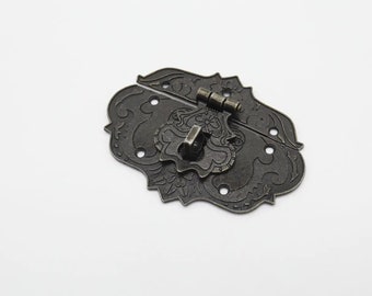 Antique Castle Vintage lock Set of 10, Latch for box, Furniture Buckle, Fastener, Decorative Latch for Box, Gift box latches, 77х57mm