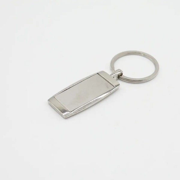 Metal Keychain Blanks - Custom Logo Keychains with 45x23mm Metal Blanks, Keychains for Hotel or Motel, Key Tags with Empty Blank for Logo