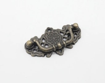 Antique handle, Set of 10 Petal Handle, Old bronze handles, Furniture handles, Drawer handle, Knobs Kitchen Drawer, Pull handles 66x37 mm