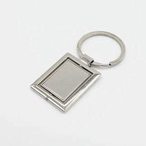 Metal Keychain Blank - 18x27mm Customizable Rectangle Blanks for Logo Keychains, Key Holder Accessories, Perfect for Hotels and Motels