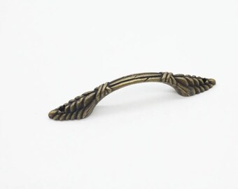 Metal accessories for furniture, Set of 5 Old bronze handles, Furniture handles, Drawer handle, Knobs Kitchen Drawer, Pull handles 110x14 mm