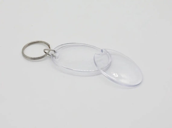 Acrylic Keychain Oval, Acrylic Keychain Blank, Blanks, Blank Keychain,  Keychain Blanks, Clear Acrylic Blank, Keychains 40x55 Mm 