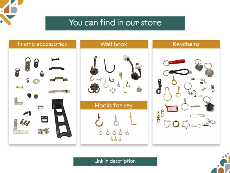 5 pcs Suspension for frames, Suspension loop, Hanger picture, Hook for frame, Picture Frame Hook, Frame hook 27x28 mm image 3