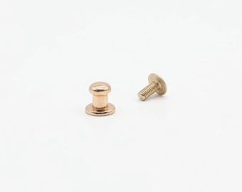 Gold Cabinet Knobs Set of 5, Mini Drawer Pulls for Dresser Jewelry Box, Decoupage Furniture Hardware, Small Screw Back Knob Buttons 8x8 mm