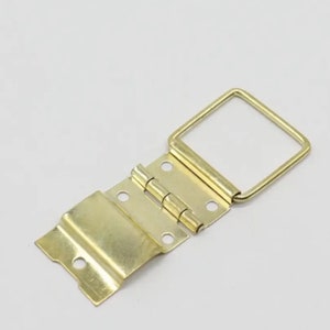 Set of 5 Mini Box Hinges, Decorative Gold Jewelry Box Hinge Set - Versatile Hinges for Boxes, 46x24mm, Antique Design for Woodworking