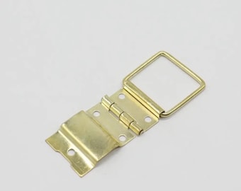 Set of 10 Mini Box Hinges, Decorative Gold Jewelry Box Hinge Set - Versatile Hinges for Boxes, 46x24mm, Antique Design for Woodworking