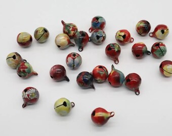 Colorful Decorative Metal Bells 10 pcs - 12mm Perfect for Home Decoration, Handicrafts, and Festive Decor, Small Bells