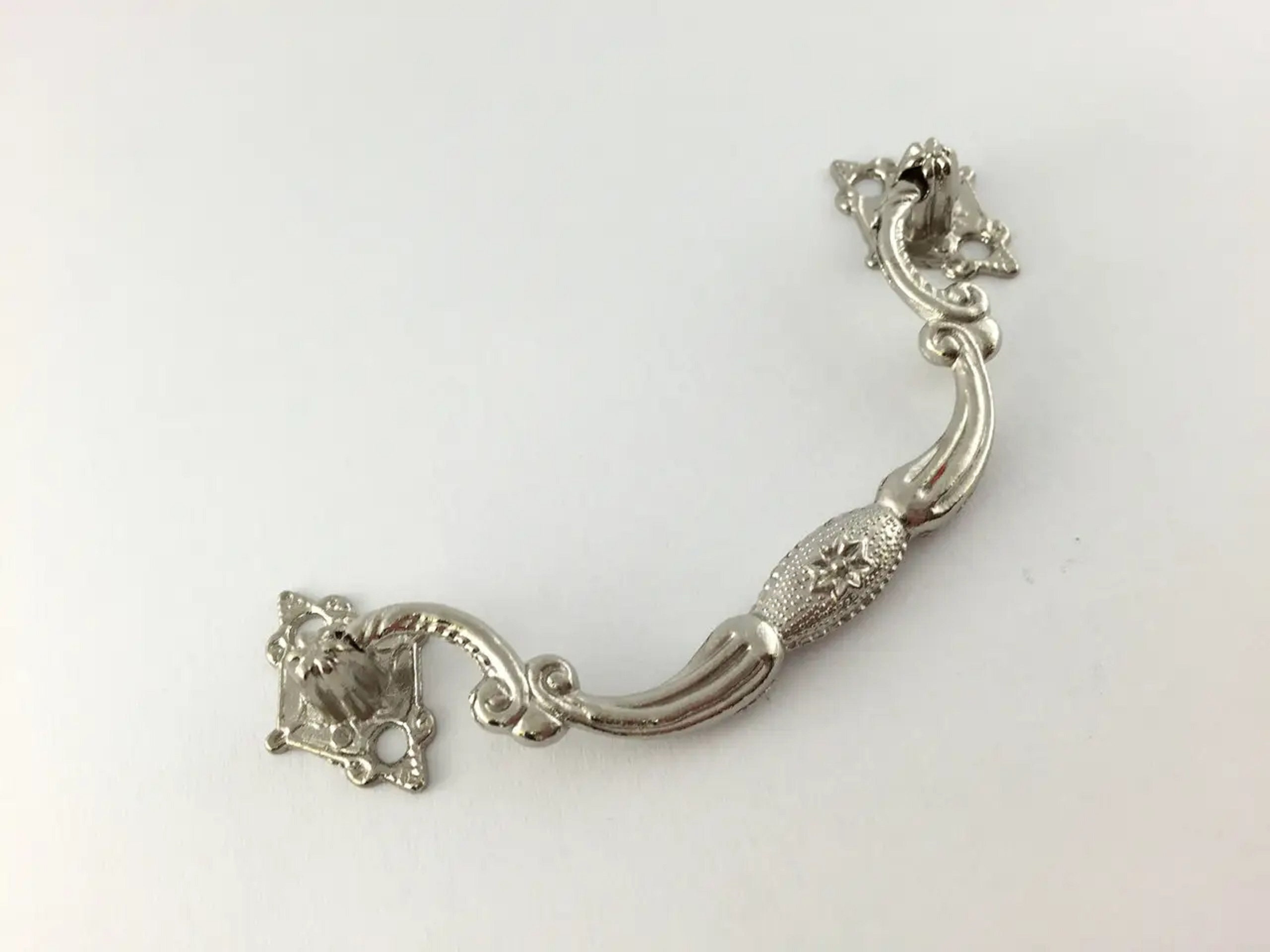 Set of 5 Silver handles, Vintage handles, Furniture handles, Drawer handle, Knobs Kitchen Drawer, Pull handles 104x39 mm