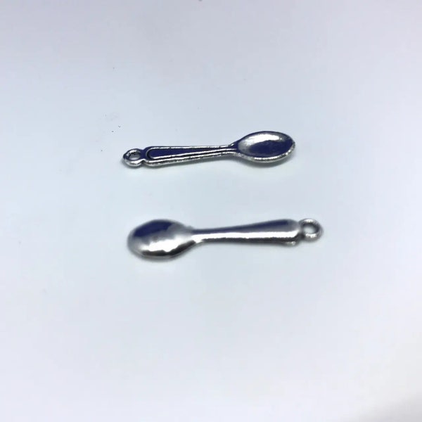 1 pc Metal overlays Spoon 23 mm, Pendants Spoon Silver, Silver Metal Pendants, Amulets, Jewelry amulets, DIY amulets