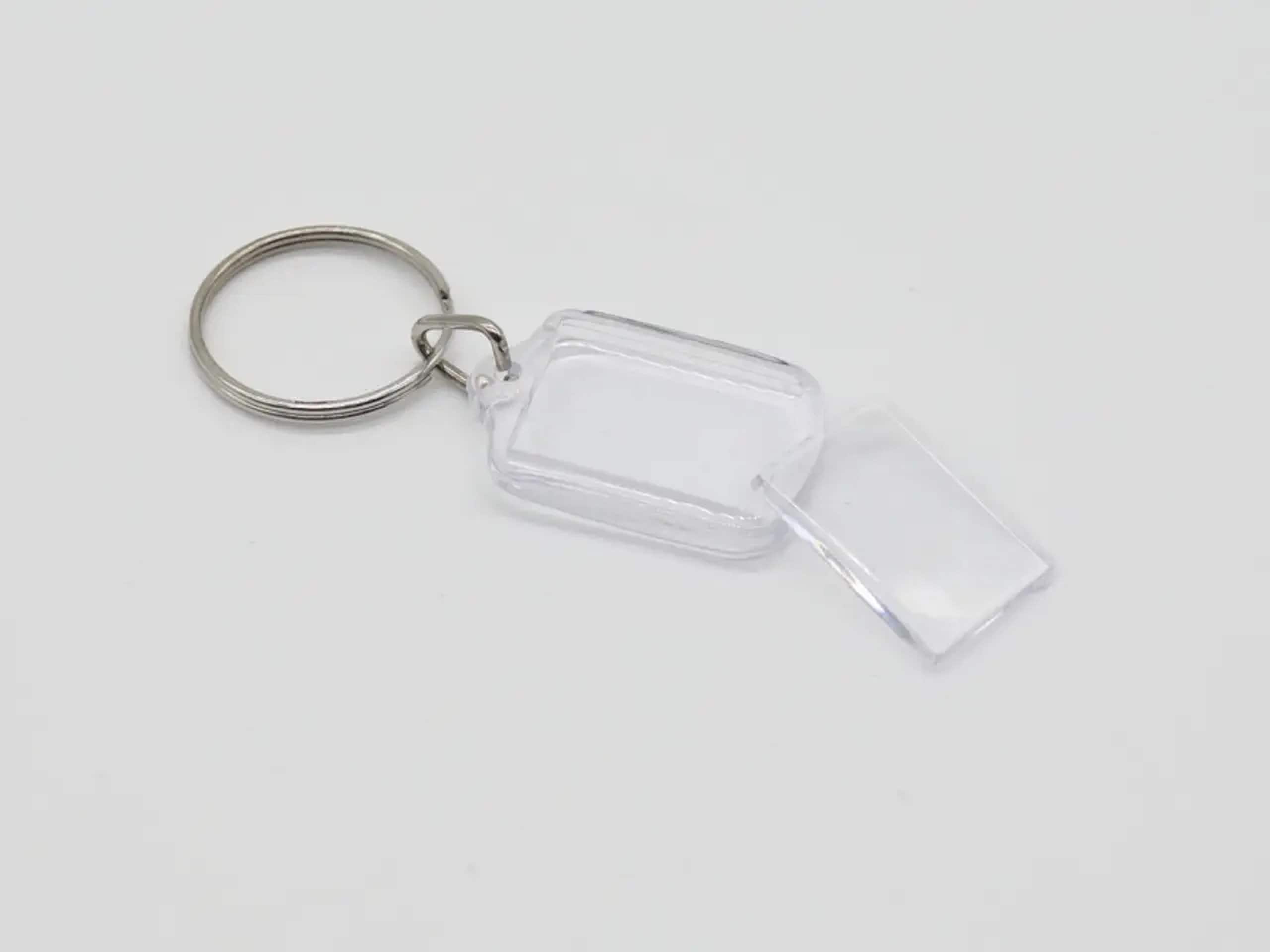 120 Pcs Acrylic Keychain Blanks, Clear Blank Keychains for Vinyl Kit DIY