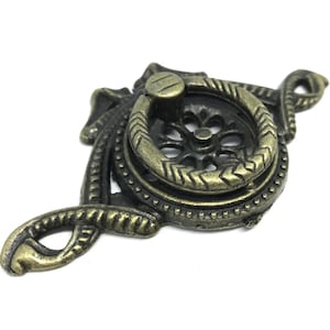 Bronze vintage antique drawer pulls, Set of 5 old drawer pulls for kitchen, antique looking pulls for furniture, old drawer pull, 100x55 mm