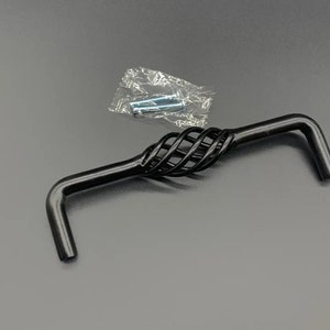 Set of 5 Furniture handles, Hand Iron Handle, Wrought handle, Door handle, Metal handle, Doorknobs, Curved  door handle, Forged fitting