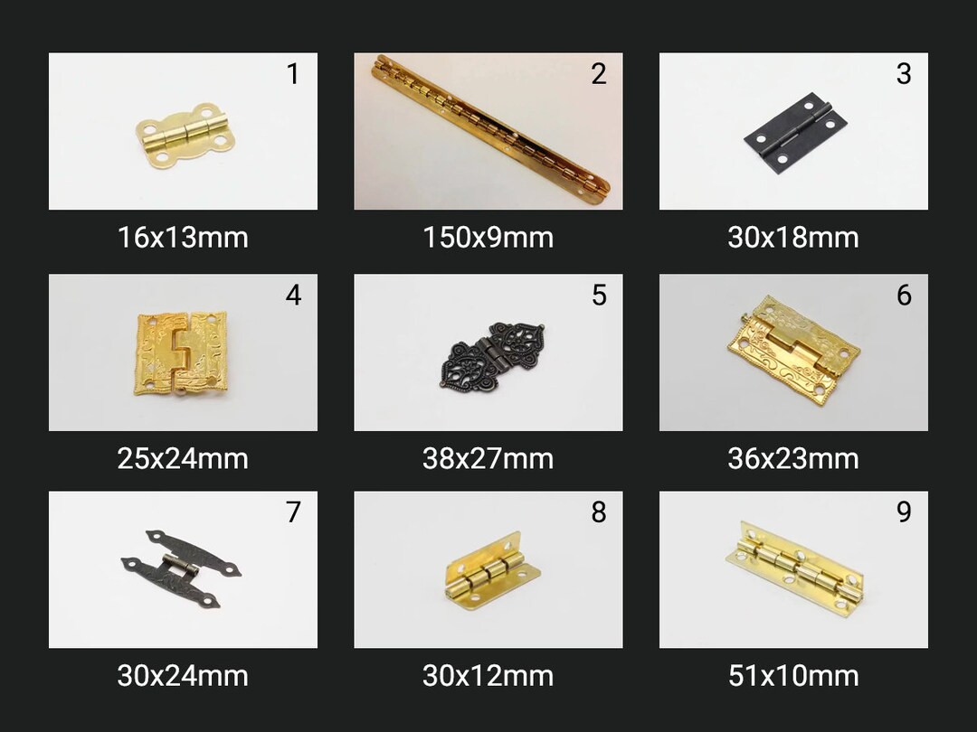 Box Hinge for Jewelry Box, Mini Metal Gold Hinge, Decorative Hinges