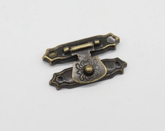 Box fastener, Decorative Latch for Box, Furniture Buckle, Fastener, Silver Lock, Jewelry latch, Gift box latches, Vintage lock, 27х16mm