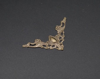 Corner thin overhead 40x40 mm, Decorative corner, Bronze Corner protector, Metal corner, Corner decoration