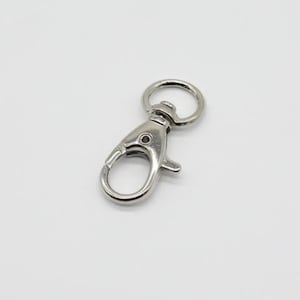 Karabine for key, Carabiner Hook Metal, Keychains, Carbine for bags, Carabiner lock, Silver carabiner, Carabiner clasp, Oval carabiner 41 mm