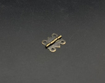 Small Box Hinges, Set of 5, Mini Metal Hinge, Bronze hinges, Jewelry box hinges decorative, Overhead hinge, Vintage hinge, 20х17mm