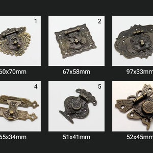 Metall kleine Schmuckschatulle Riegel, antike Messing Hasp für Boxen, Geschenk-Boxen Riegel, Verschönerung Brust Riegel, Boxen machen Hardware 6 Set