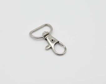 10 pcs Metal Swivel Key Hook, Silver Lobster Clasp Connector for Keychains, Bag Charms and Craft Supplies