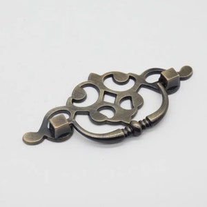 Metal accessories for furniture, Set of 5 Old bronze handles, Furniture handles, Drawer handle, Knobs Kitchen Drawer, Pull handles 93x40 mm