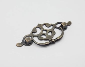 Ensemble de 10 poignées et poignées de tiroir de cuisine, poignées de meuble décoratives en laiton, quincaillerie pour meubles en métal vintage 93 x 40 mm