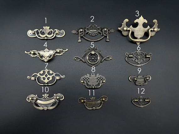 dresser pulls Satin Gold Century MCM 01 Drawer Pull Solid brass Set of 10 Brass Dresser