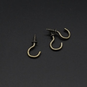 Set of 5 Metal Hooks, Hooks for keys, Key Holder for Wall , Key Rack, Hook For Key, Wall Hooks, Hook, Bronze hook for key 25x12 mm
