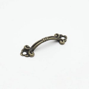 50x15mm Old bronze handle, Set of 5 Antique handles, Forged Petal Handle, Furniture handle, Drawer handle, Knobs Kitchen Drawer, Pull handle