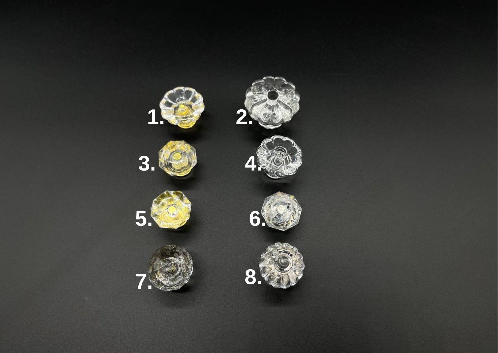 Vintage Crystal Cabinet Knobs: Unique Decorative Knobs for Furniture, Cabinets, and Dressers, Retro Drawer Knobs, Antique Pulls for Kitchen