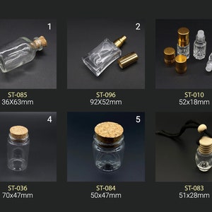 Pequeñas botellas transparentes vacías para hechizos de frascos / Frascos de botellas de vidrio transparente para manualidades / Frascos para hierbas para el hogar / Conjunto de botellas vacías
