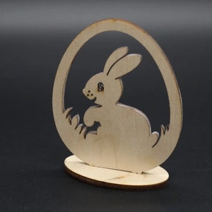 Easter decor, Rabbit decor, Easter decoupage, Wood figure blank, Wood ornaments, Plywood furniture, Easter rabbit, Plywood decoupage image 1