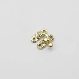 Mini lock with a hook, Furniture Buckle, Decorative Latch for Box, Jewelry latch, Gift box latches, Vintage lock, Latch hook 23х26mm