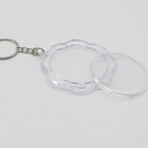 Acrylic Keychain Flower, Acrylic Keychain Blank, Blanks, Blank keychain, Keychain blanks, Clear acrylic blank, Keychains 54 mm