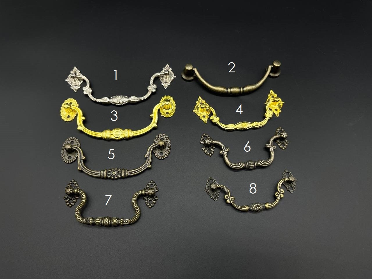 Set of 10 Antique Furniture Pulls, Gold Pulls for Cabinets, Drawer ...