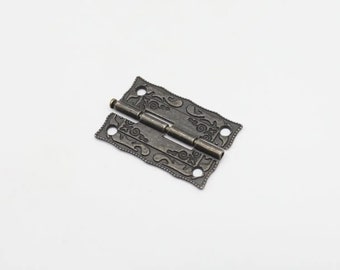 Decorative Hinge, Set of 5, Jewelry Box Hinge, Mini Metal Hinge, Bronze hinges, Jewelry box hinges decorative, Vintage Hinges, 36х23mm.