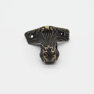 Set van 4 meubelpoten, 42 x 35 mm, decoratieve voetenbank, decoupage miniatuur metalen poten voor interieur, beenbeschermingsdoos, bronzen doosvoeten