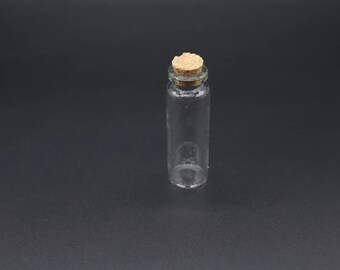 Minifrascos de vidrio transparente con tapones de corcho, pequeñas botellas para pociones, botellas de bruja en miniatura.