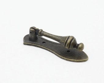Set of 5 Vintage cabinet knobs, Metal handle, Decorative Bronze door handle 72x22mm, Furniture handle, Bronze door pull, Kitchen knob
